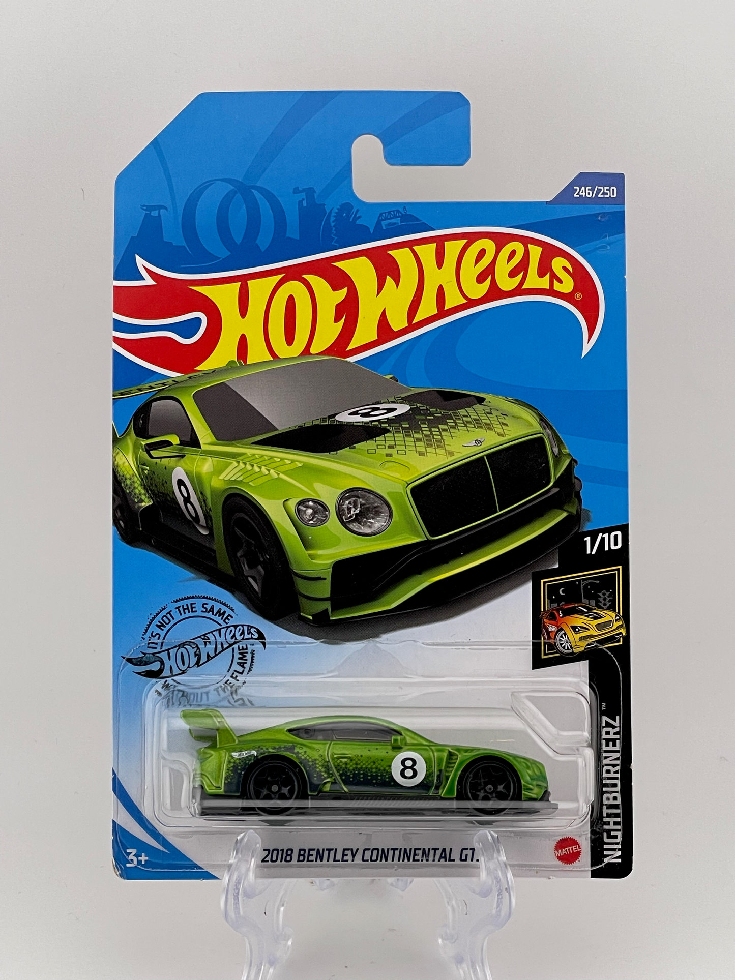 Hot Wheels Mainline 2018 Bentley Continental GT3 Nightburnerz 1/10