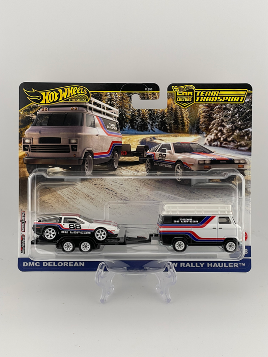 Hot Wheels Premium Car Culture Team Transport #78 DMC Delorean + HW Rally Hauler