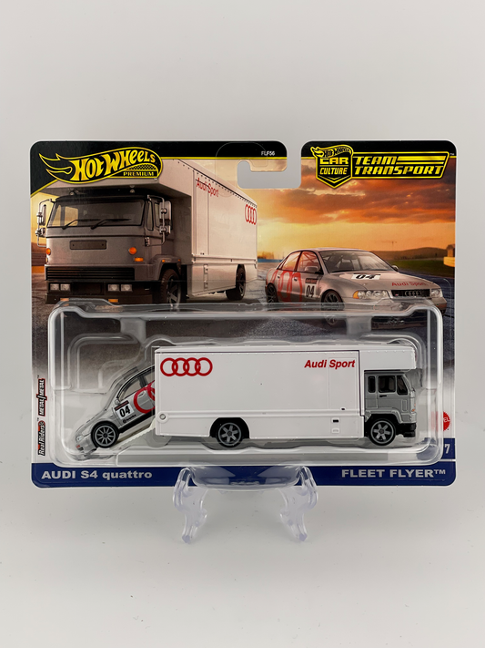 Hot Wheels Premium Car Culture Team Transport #77 Audi S4 Quattro + Fleet Flyer