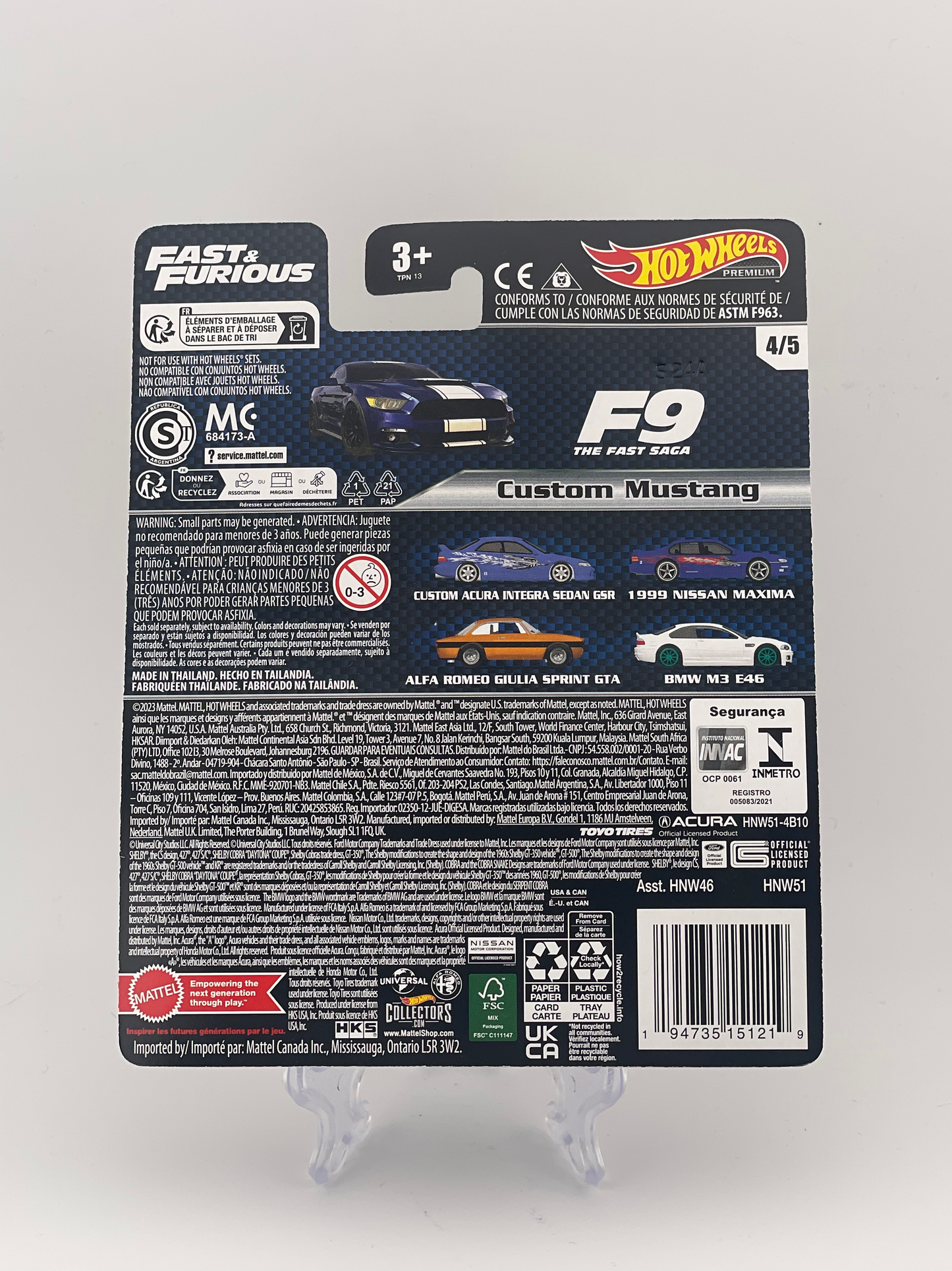 Hot Wheels Premium Fast & Furious 4/5 Custom Mustang