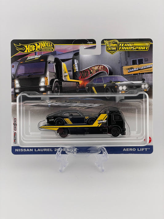 Hot Wheels Premium Car Culture Team Transport *2024 Legends Tour* - Nissan Laurel 2000 SGX + Aero Lift