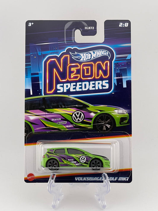 Hot Wheels Themed Assortment Neon Speeders 2/8 Volkswagen Golf MK7