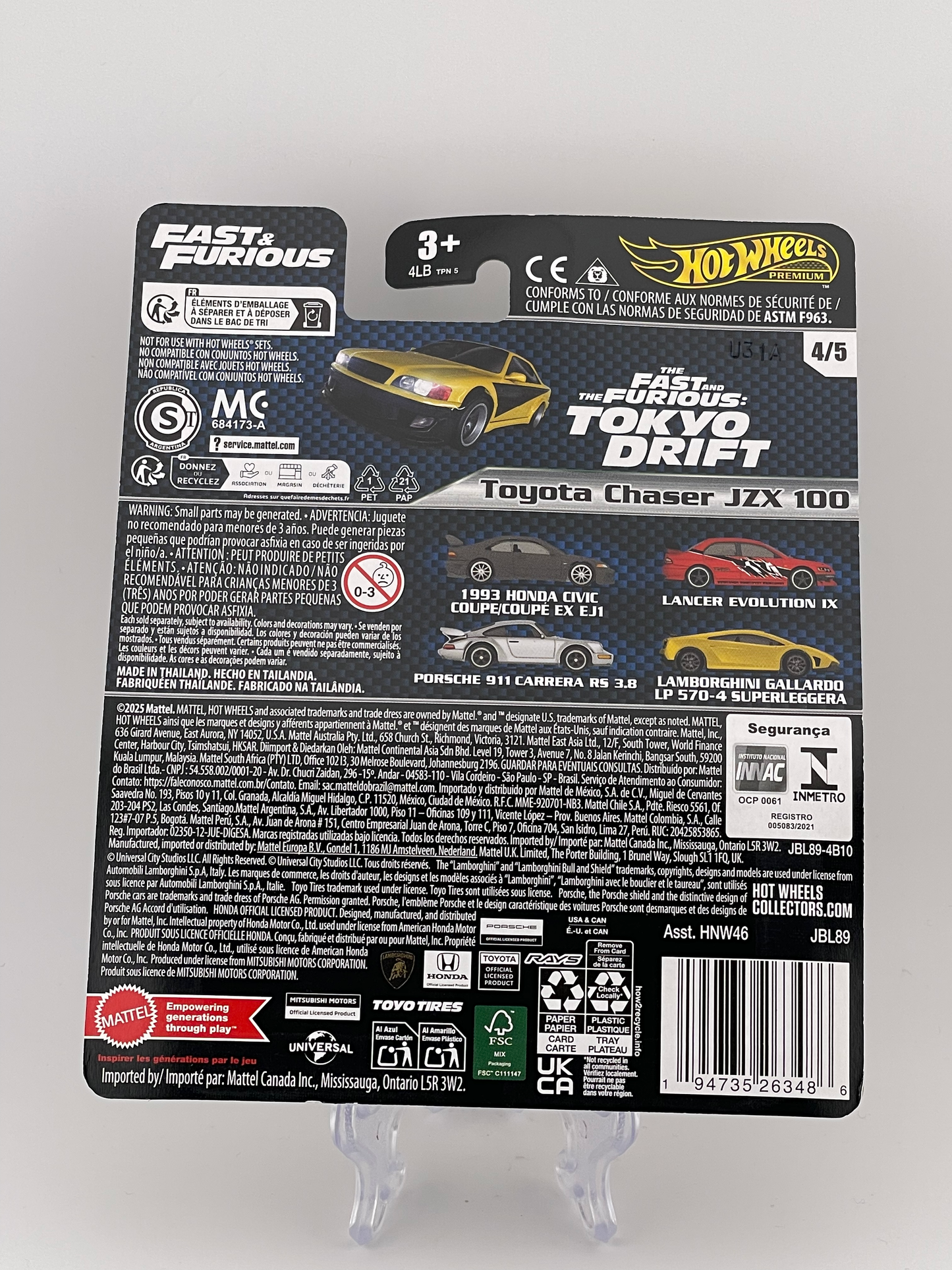 Hot Wheels Premium Fast & Furious 4/5 Toyota Chaser JZX 100