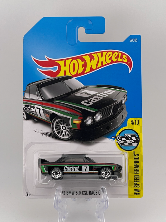 Hot Wheels Mainline '73 BMW 3.0 CSL Race Car HW Speed Graphics 4/10