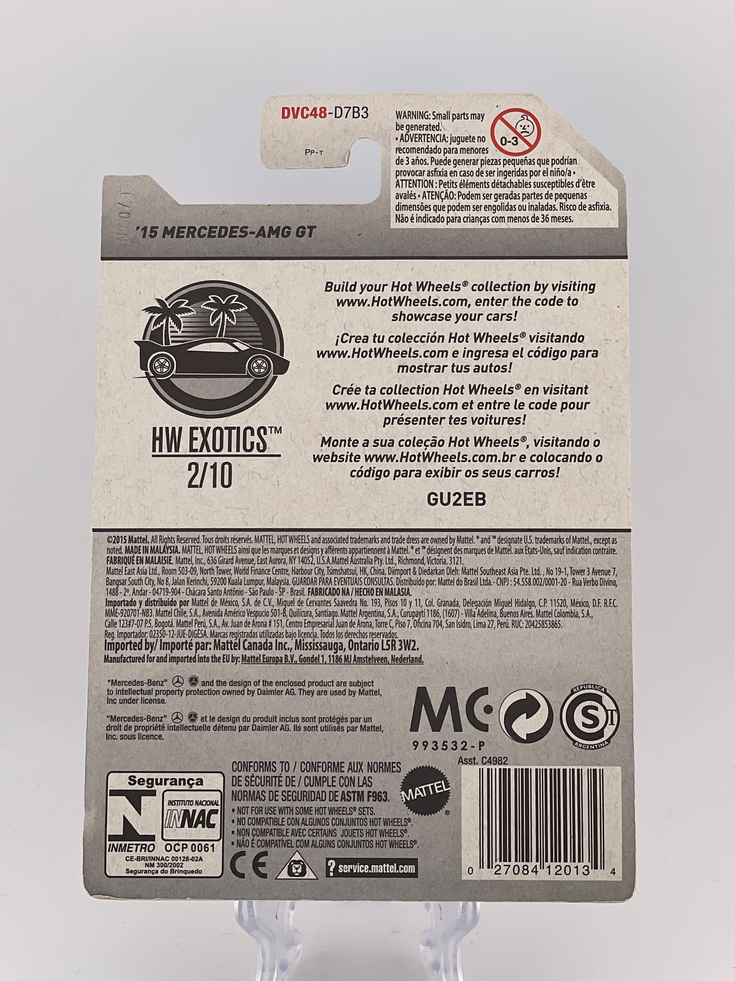 Hot Wheels Mainline '15 Mercedes-AMG GT HW Exotics 2/10