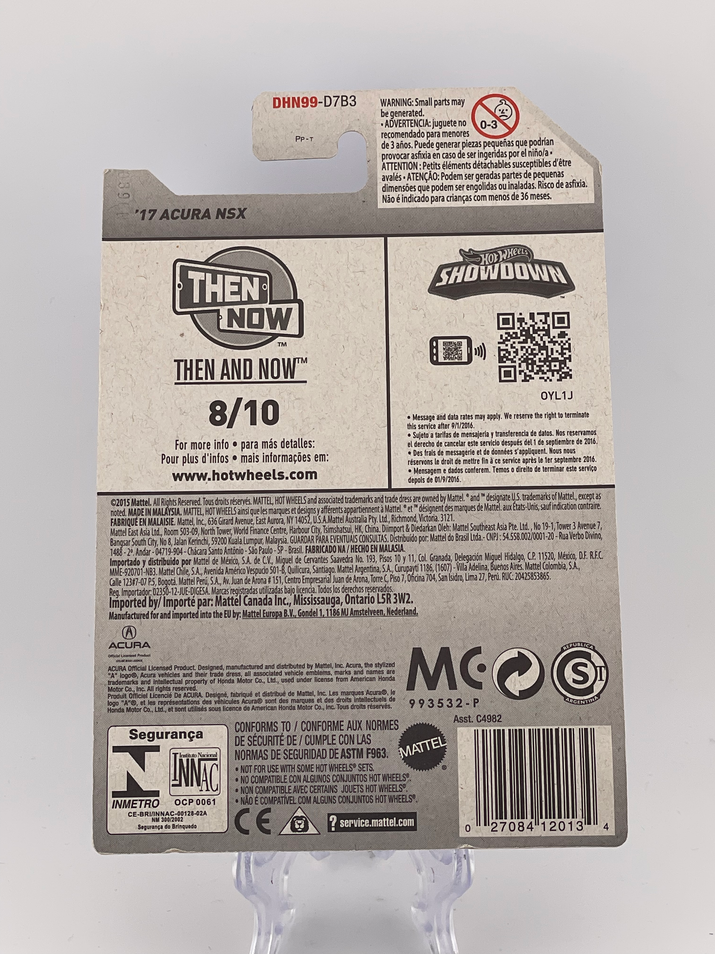 Hot Wheels Mainline '17 Acura NSX Then And Now 8/10