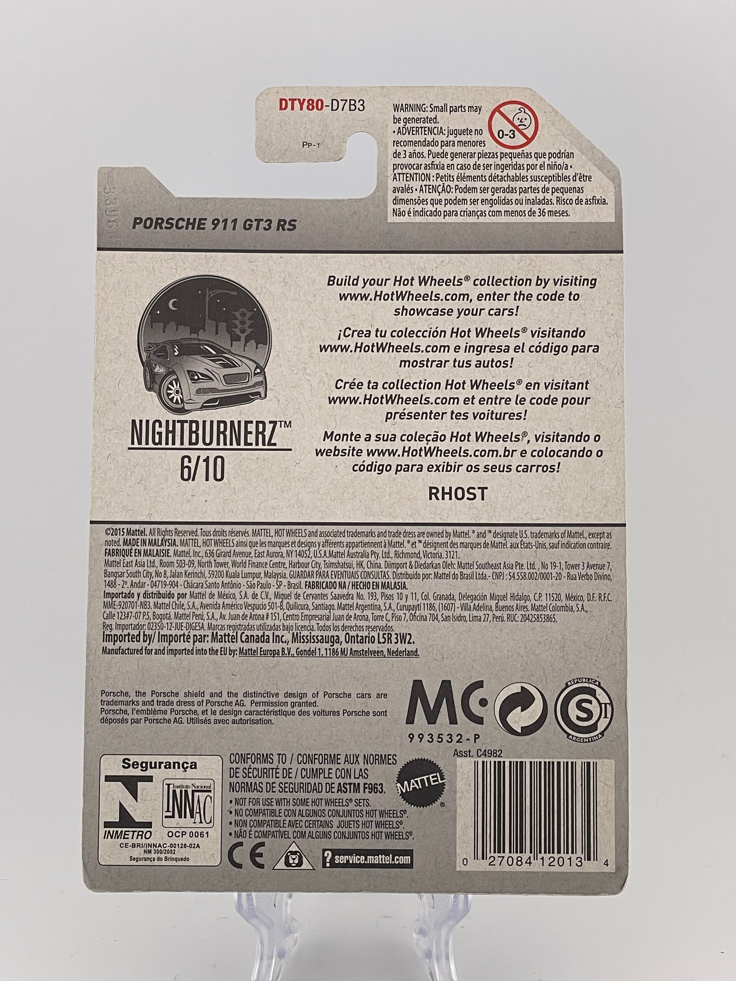 Hot Wheels Mainline Porsche 911 GT3 RS Nightburnerz 6/10