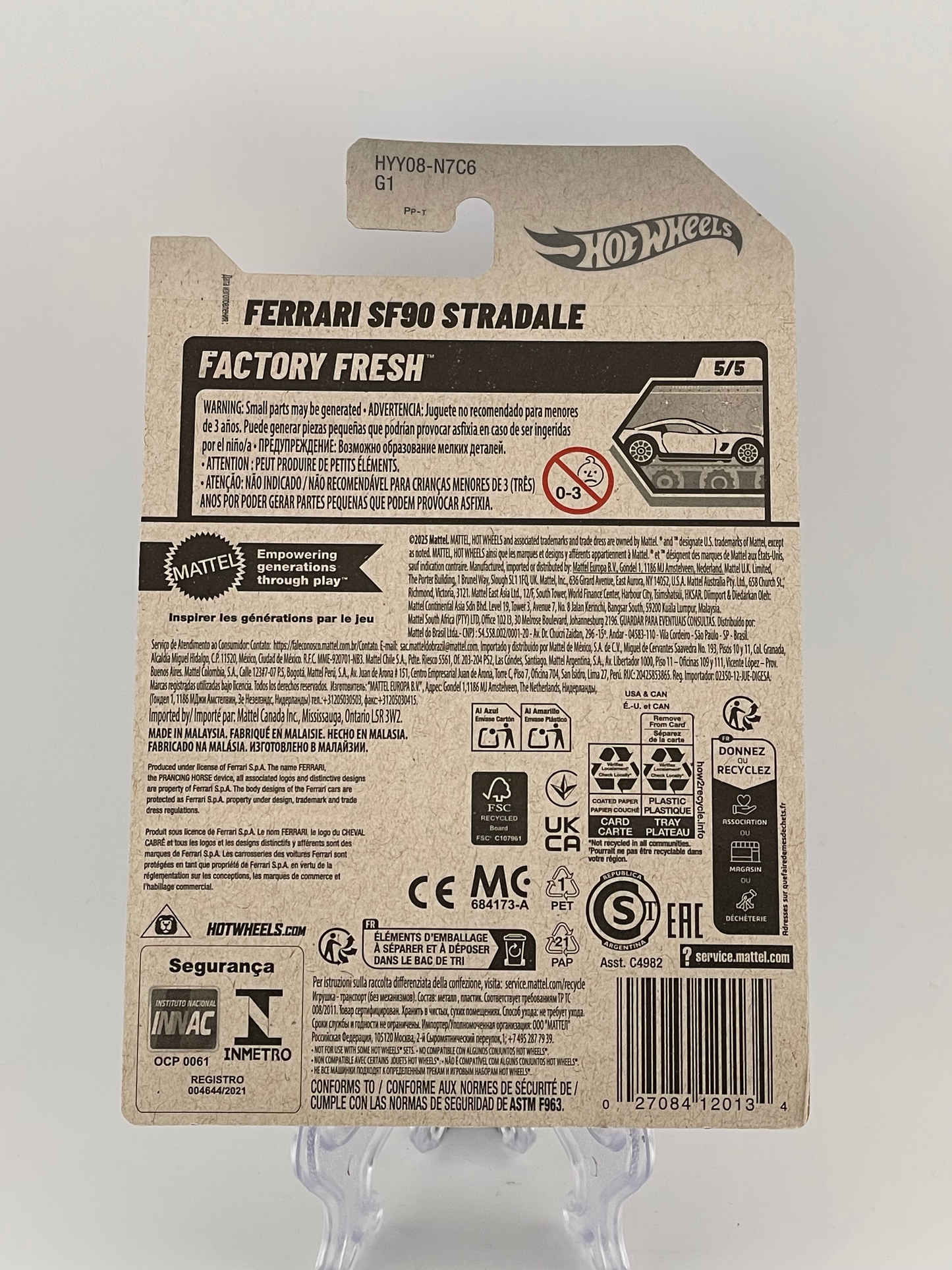 Hot Wheels Mainline Ferrari SF90 Stradale Factory Fresh 5/5