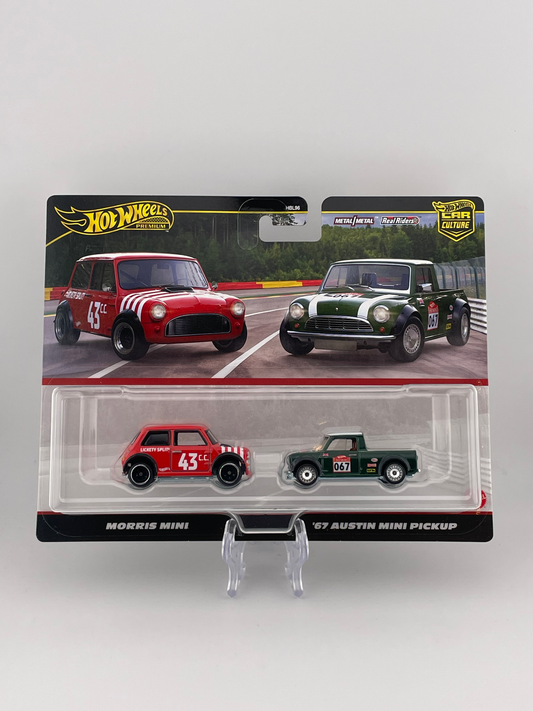 Hot Wheels Premium Car Culture Twin Pack Morris Mini + '67 Austin Mini Pickup