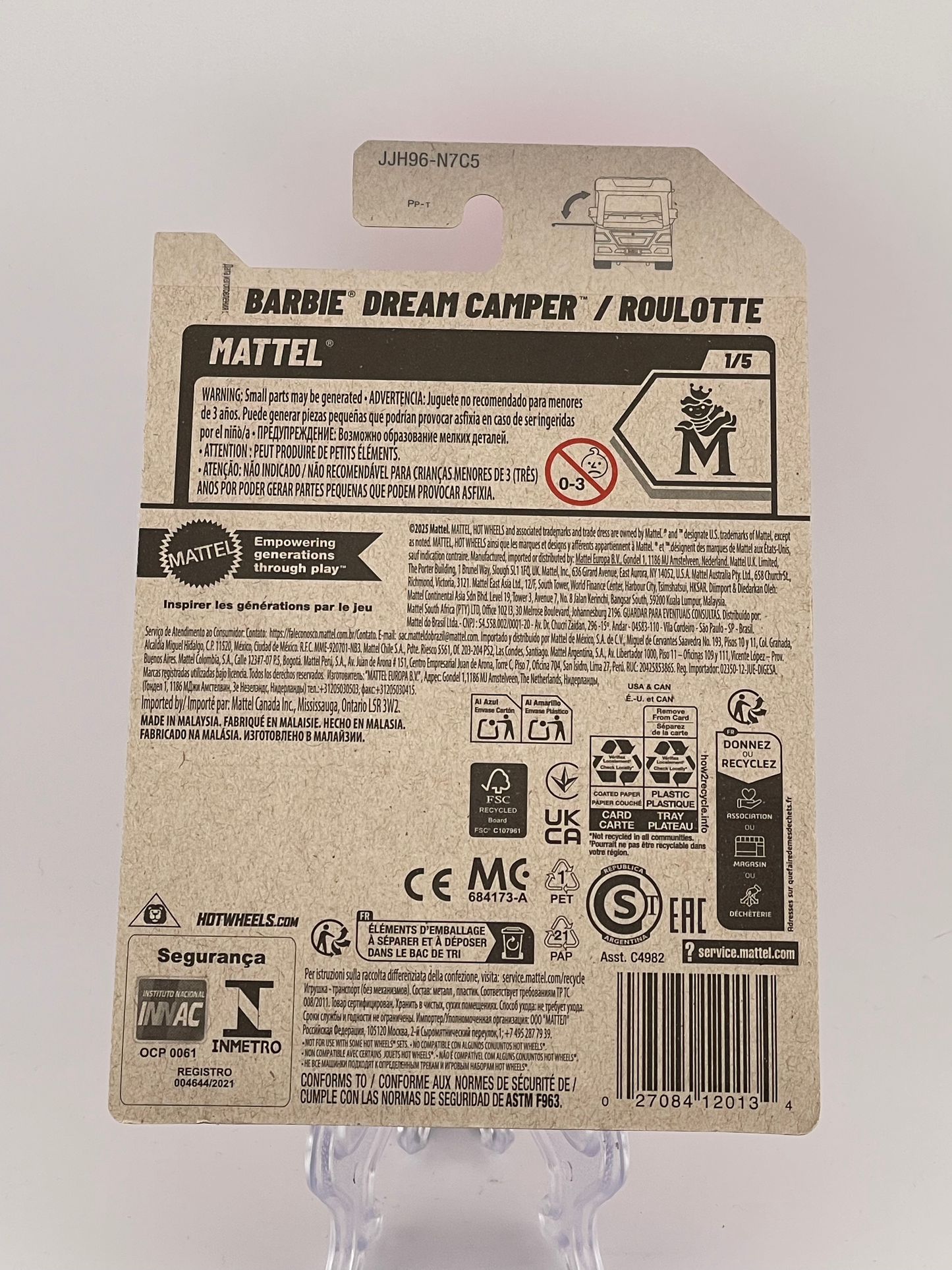 Hot Wheels Mainline Barbie Dream Camper Mattel 1/5