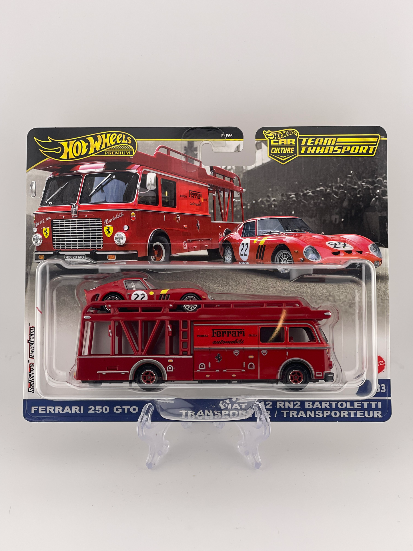Hot Wheels Premium Car Culture Team Transport #83 Ferrari 250 GTO + Fiat 642 RN2 Bartoletti Transporter