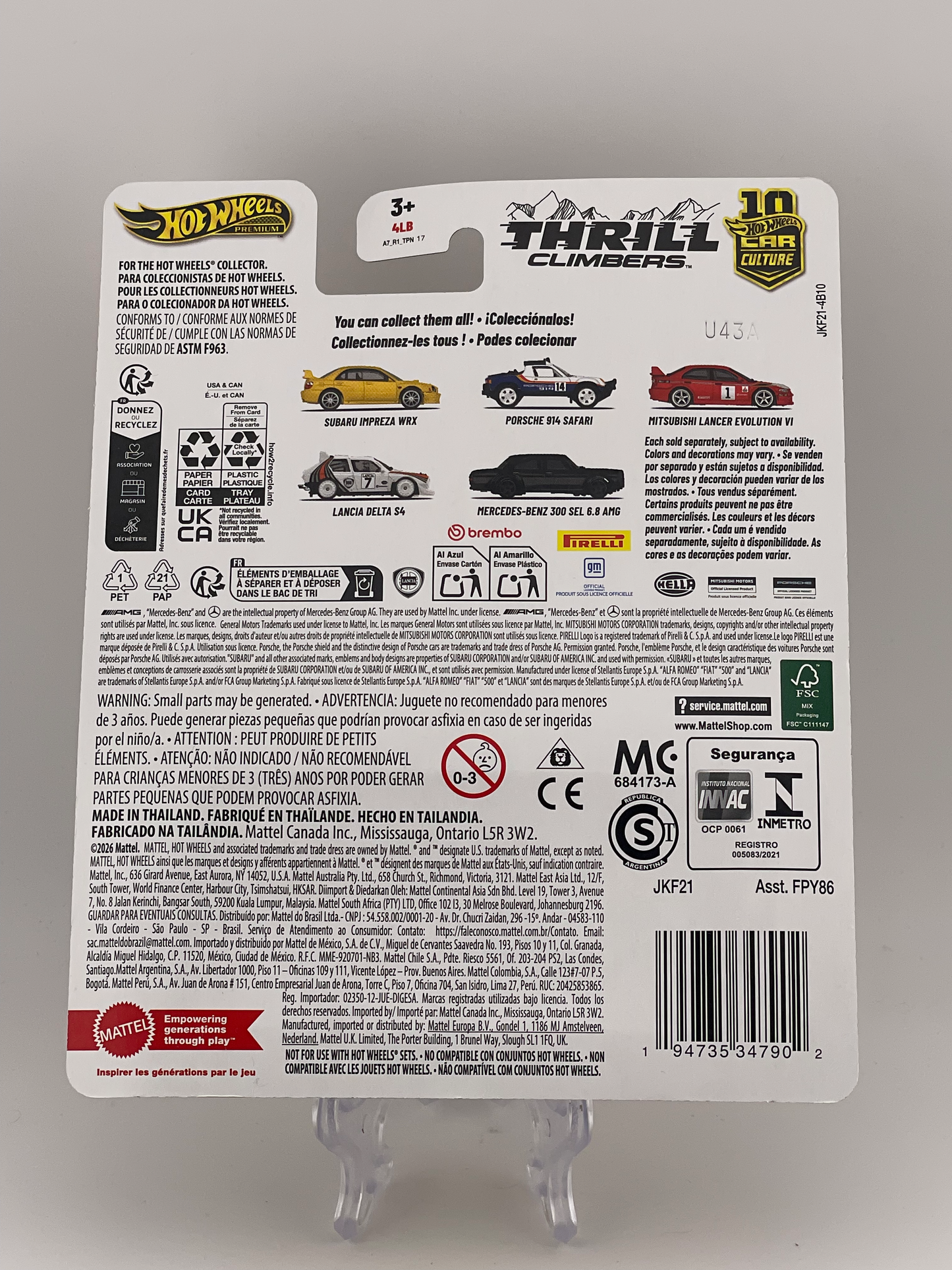 Hot Wheels Premium Car Culture Thrill Climbers 1/5 Subaru Impreza WRX