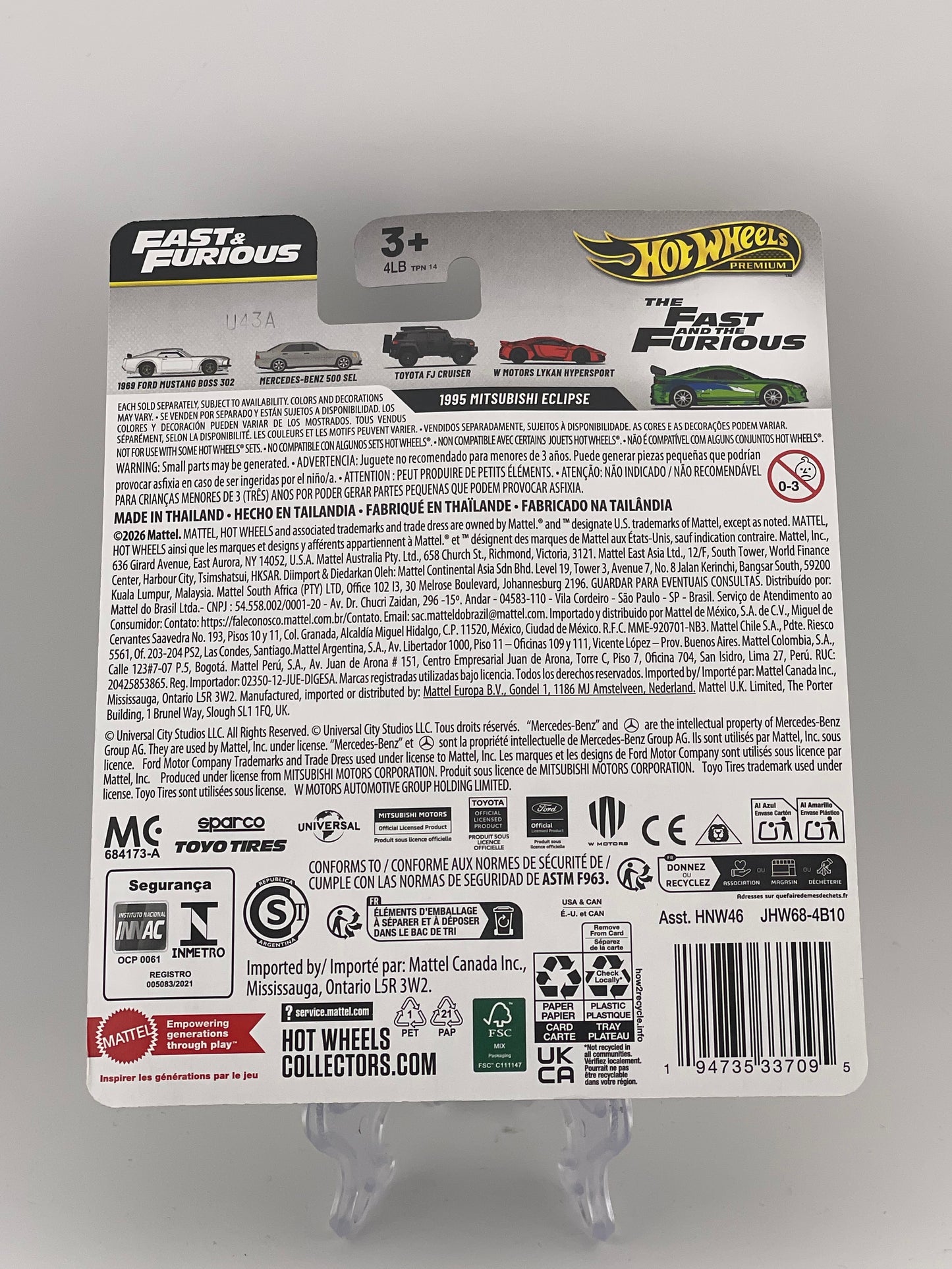 Hot Wheels Premium Fast & Furious 1/5 1995 Mitsubishi Eclipse