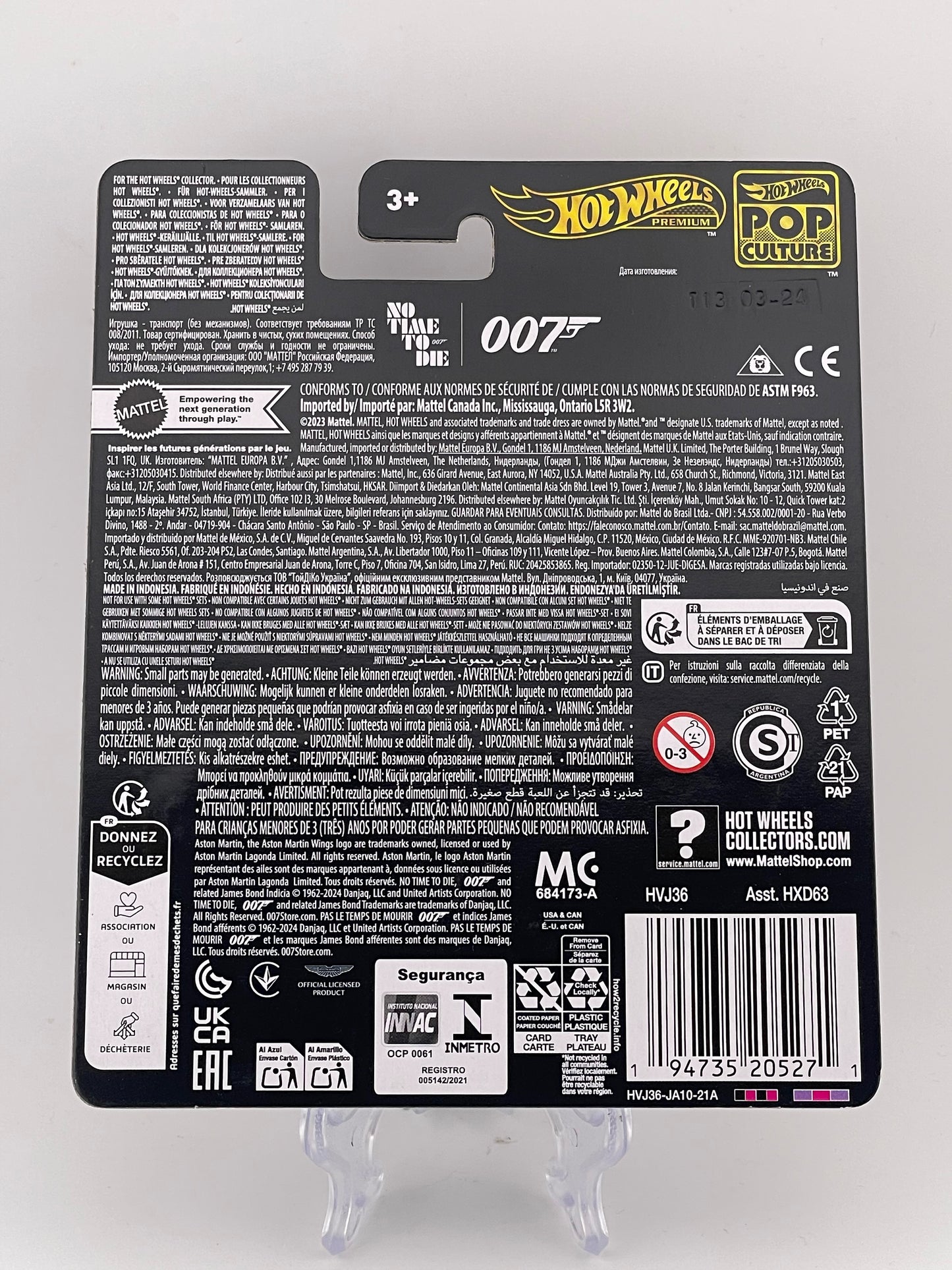 Hot Wheels Mainline Pop Culture 007 No Time To Die Aston Martin V8