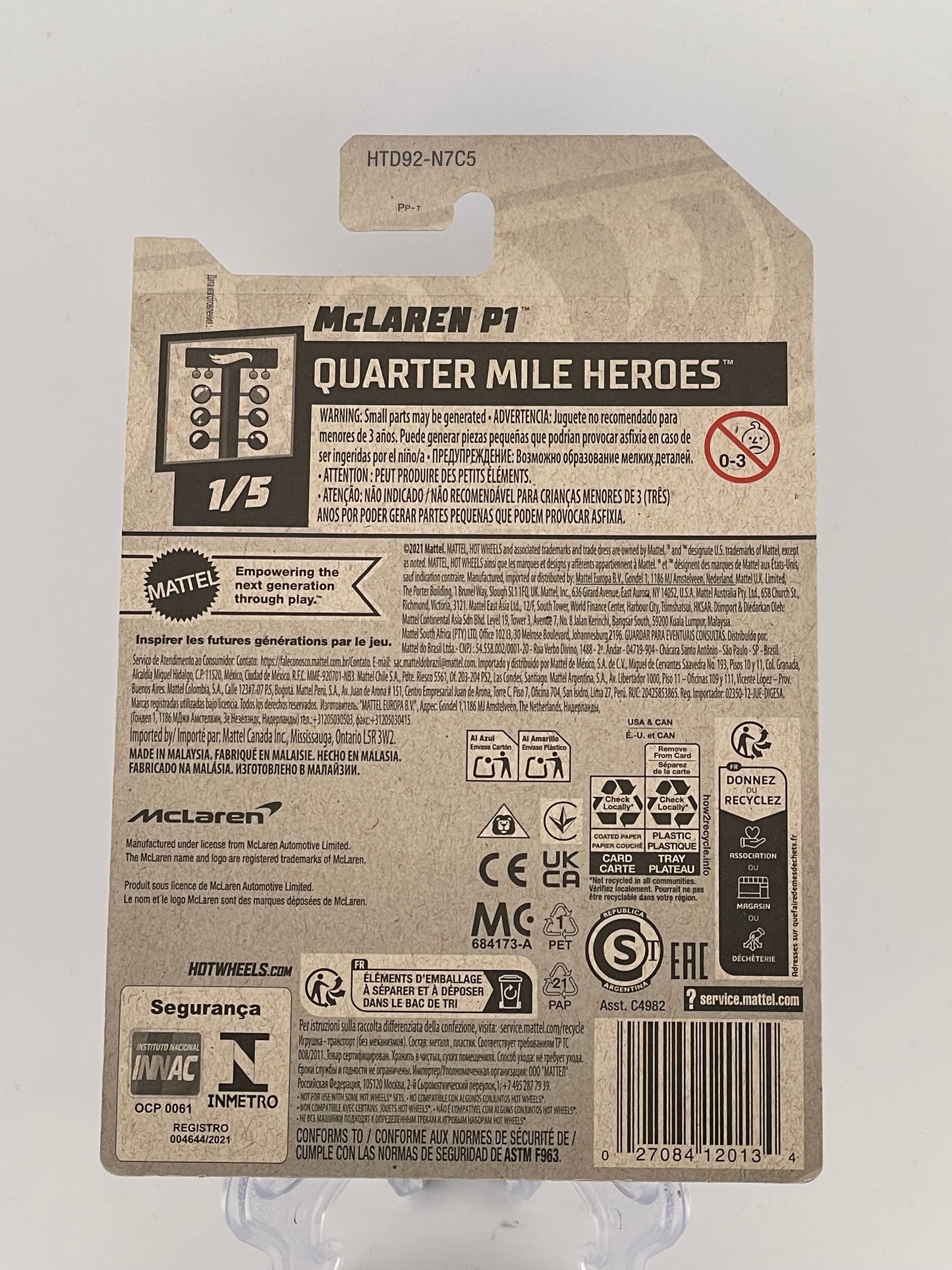 Hot Wheels Mainline McLaren P1 Quarter Mile Heroes 1/5