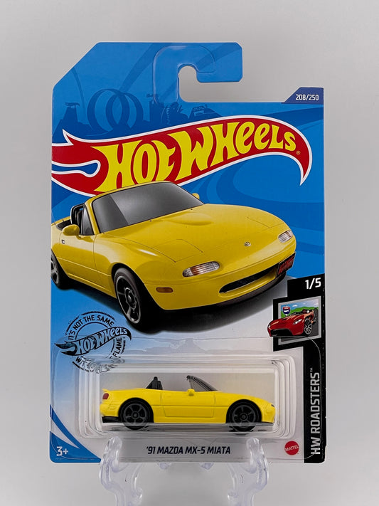 Hot Wheels Mainline '91 Mazda MX-5 Miata HW Roadsters 1/5