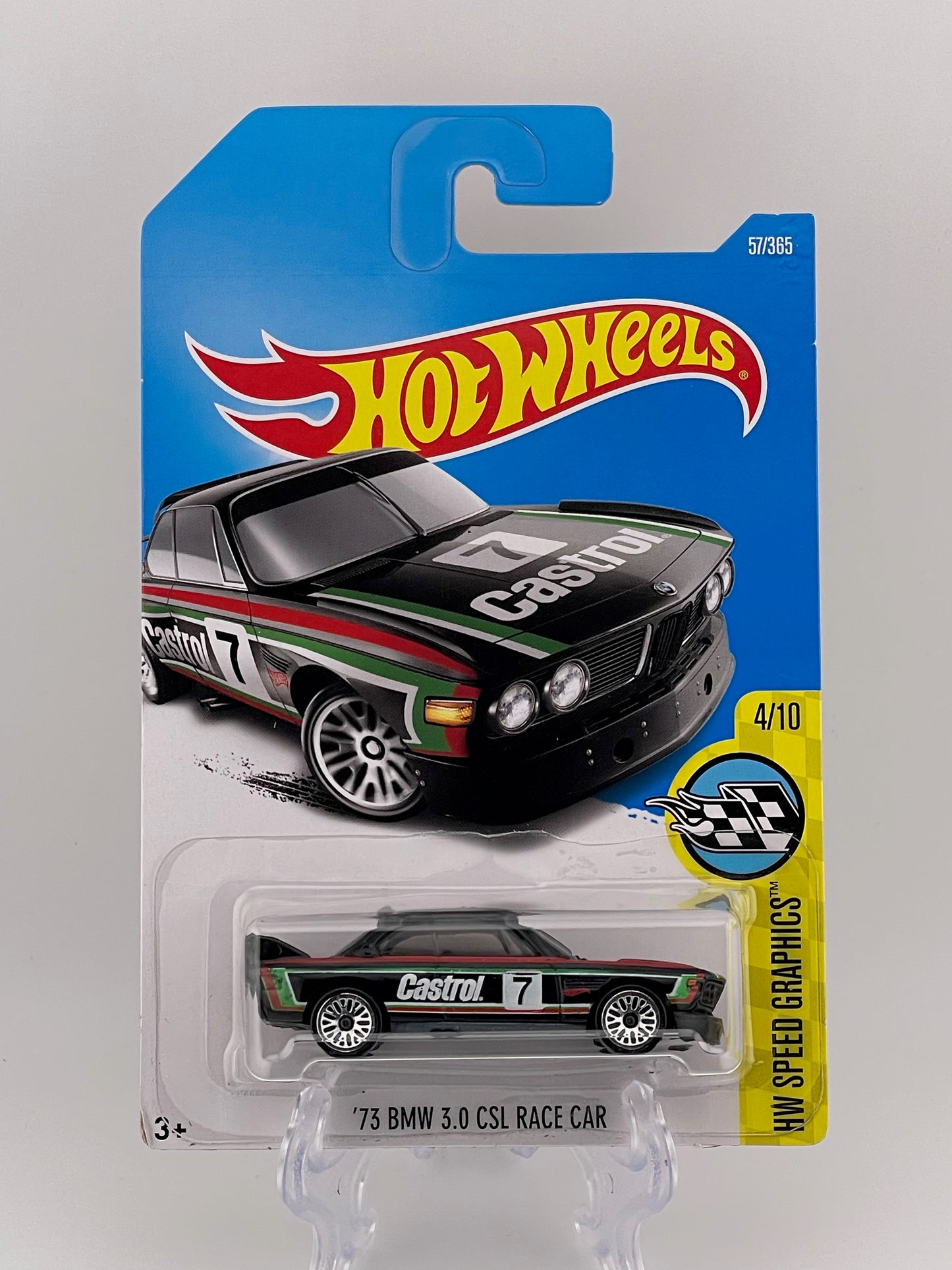 Hot Wheels Mainline '73 BMW 3.0 CSL Race Car HW Speed Graphics 4/10