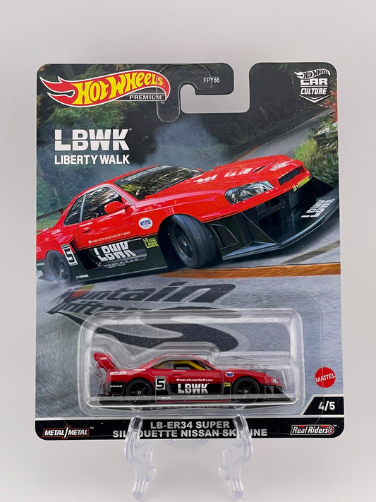 Hot Wheels Premium Car Culture Mountain Drifters 4/5 LB-ER34 Super Silhouette Nissan Skyline