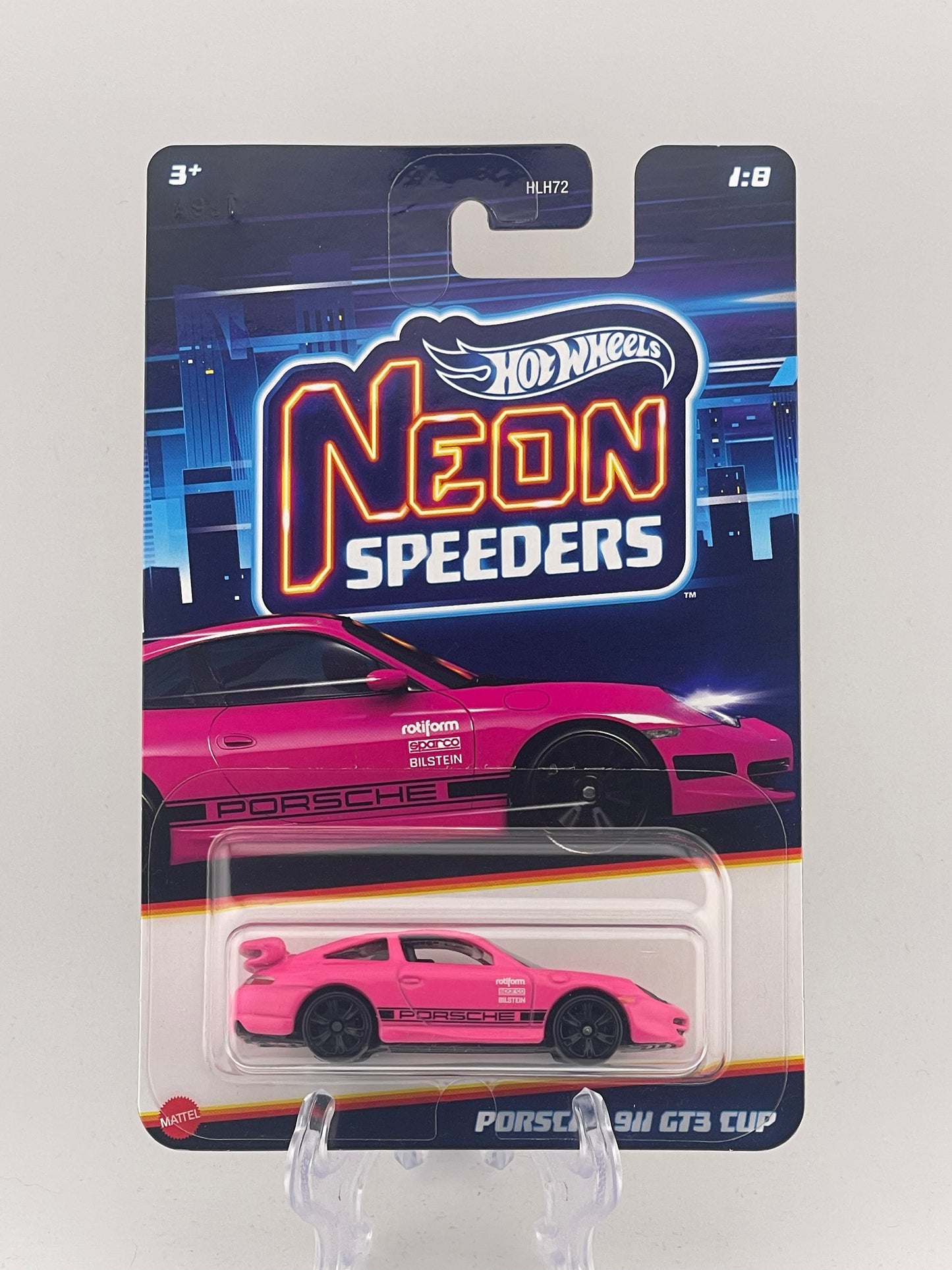 Hot Wheels Themed Assortment Neon Speeders 1/8 Porsche 911 GT3 Cup