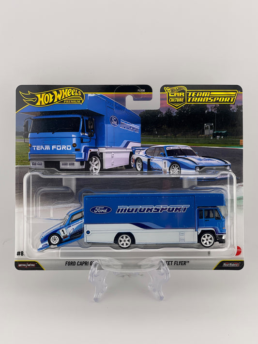 Hot Wheels Premium Car Culture Team Transport #88 Ford Capri GR5 + Fleet Flyer