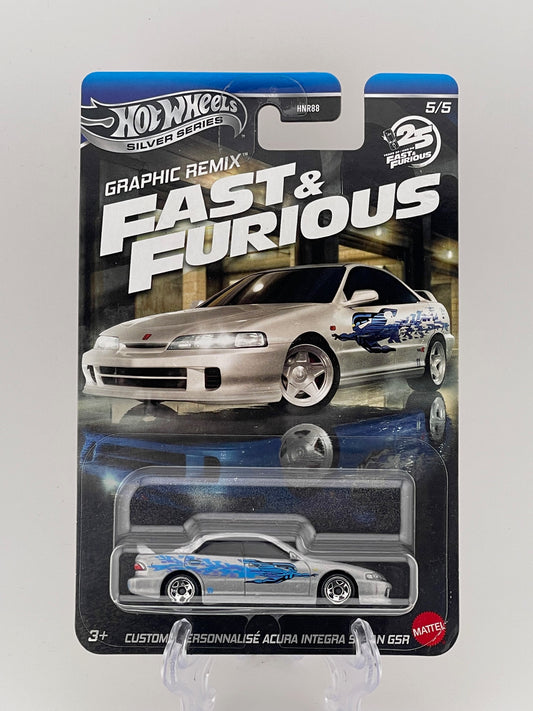Hot Wheels Silver Series Fast & Furious Graphic Remix 5/5 Custom Acura Integra Sedan SGR
