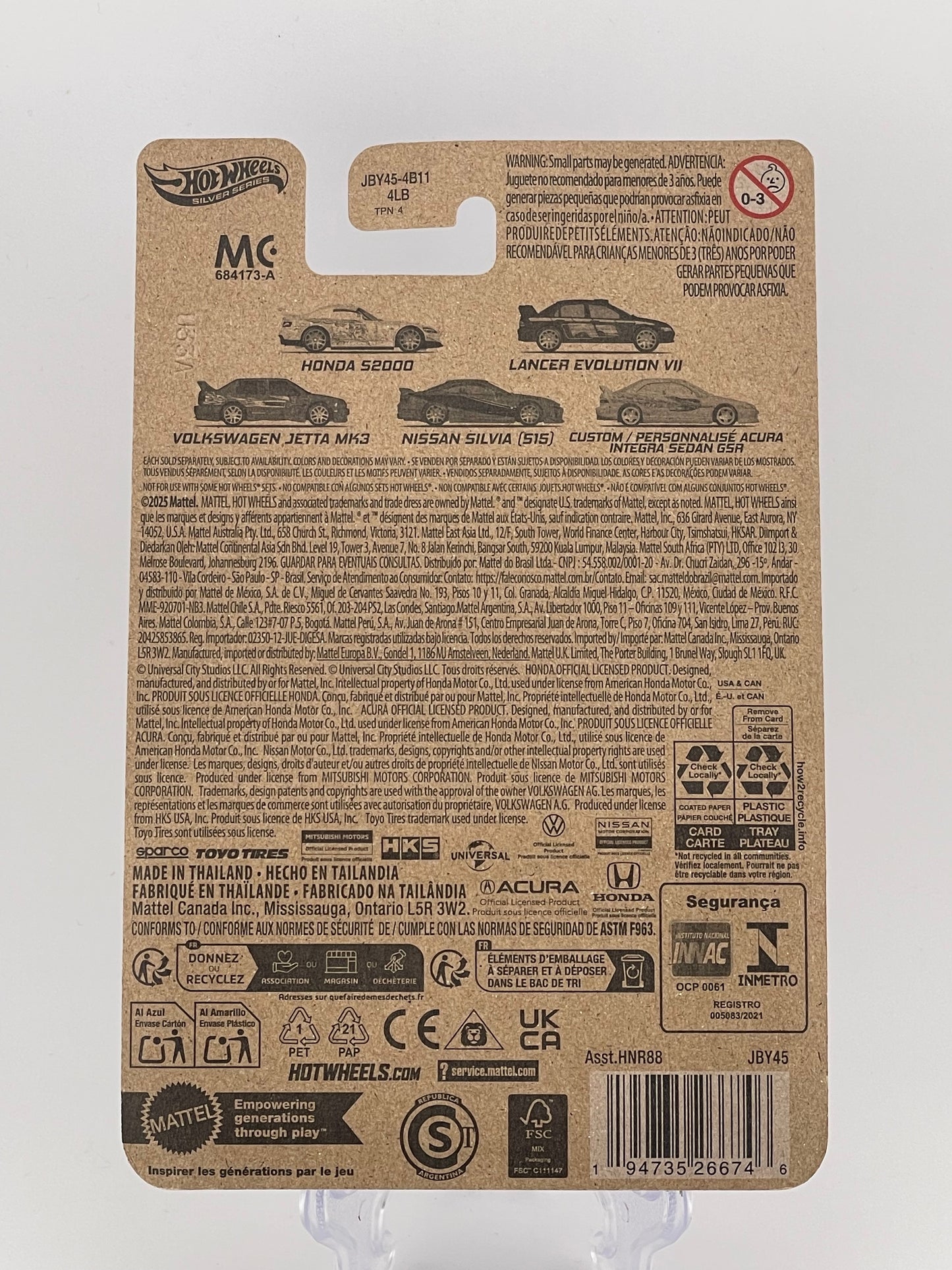 Hot Wheels Silver Series Fast & Furious Graphic Remix 5/5 Custom Acura Integra Sedan SGR