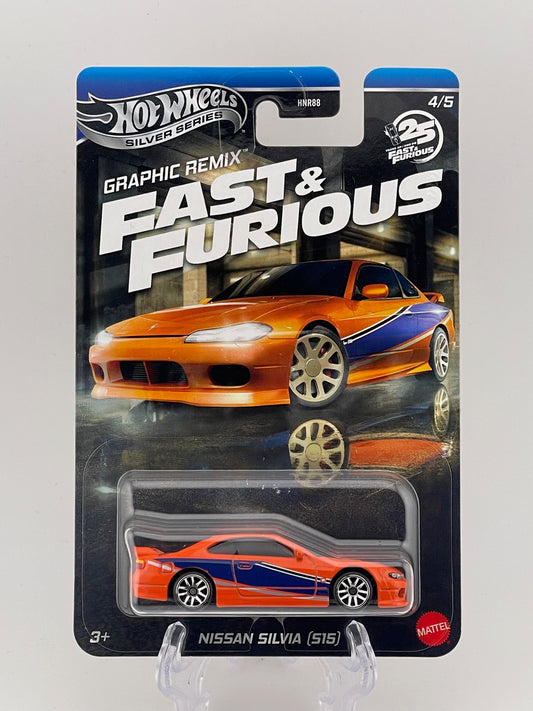 Hot Wheels Silver Series Fast & Furious Graphic Remix 4/5 Nissan Silvia (S15)