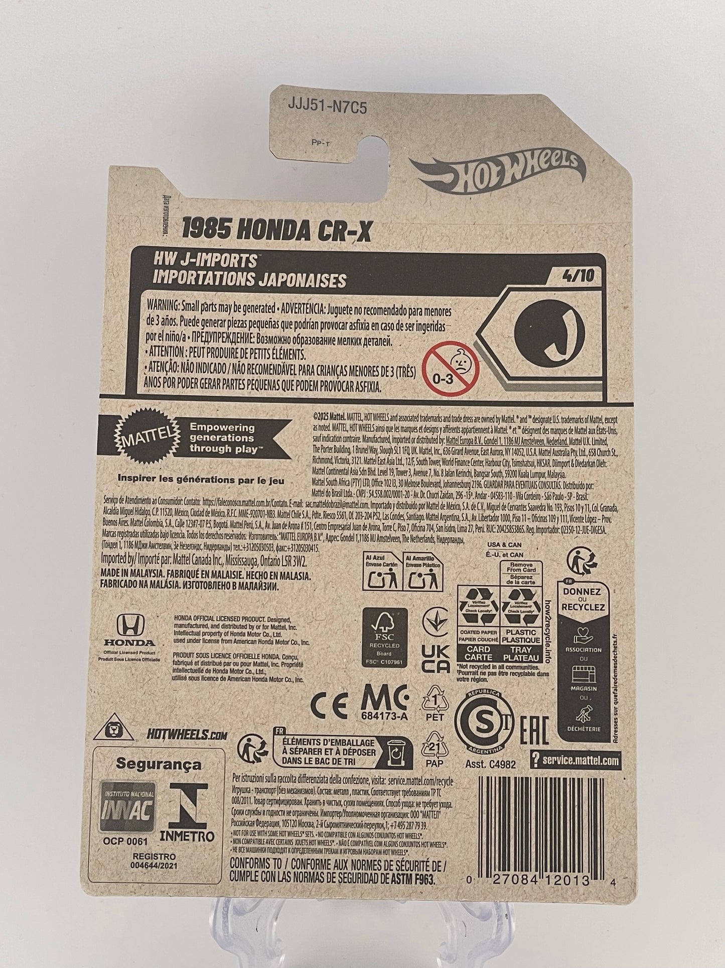 Hot Wheels Mainline 1985 Honda CR-X HW J-Imports 4/10
