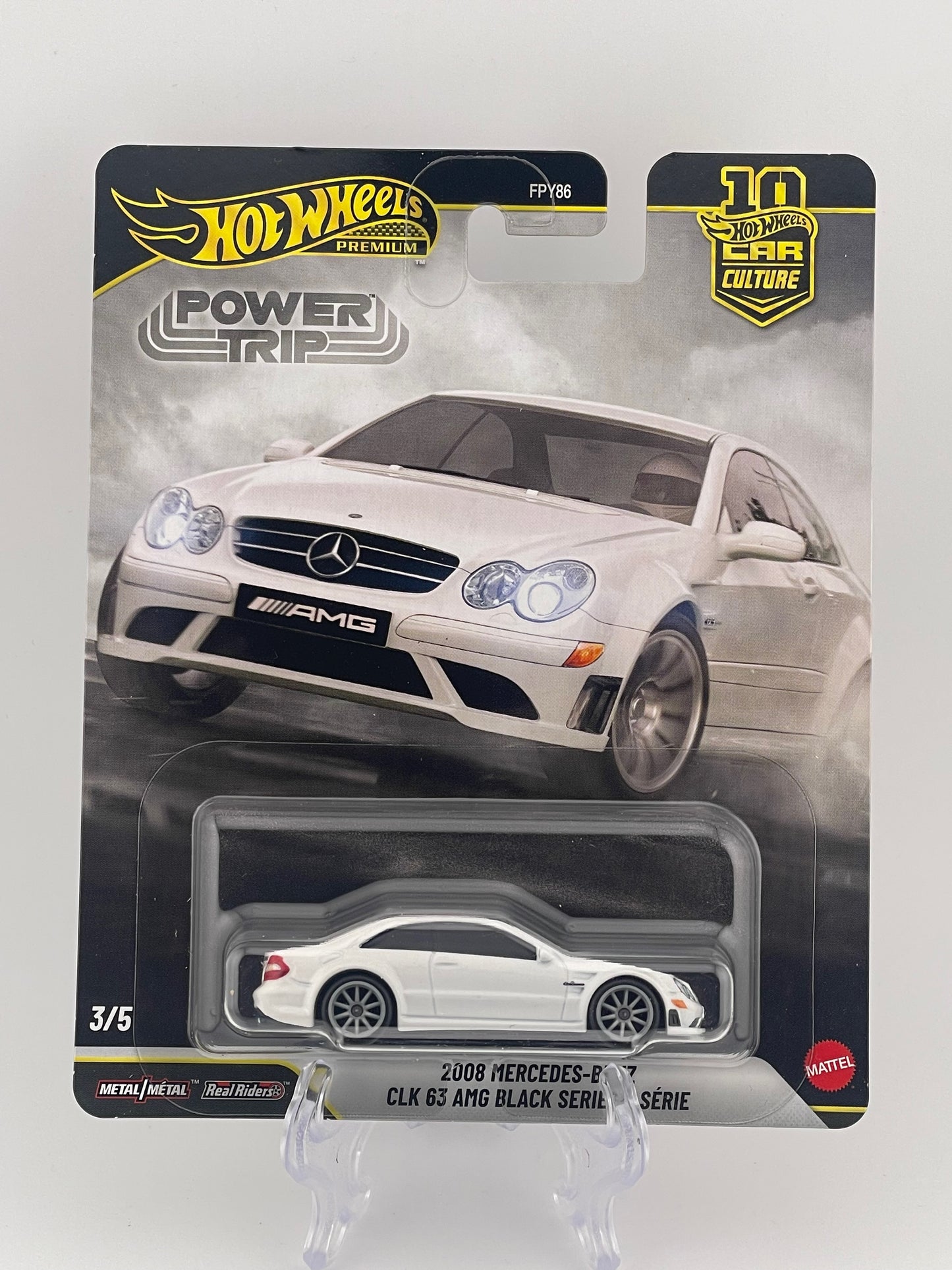 Hot Wheels Premium Car Culture Power Trip 3/5 2008 Mercedes-Benz CLK 63 AMG Black Series