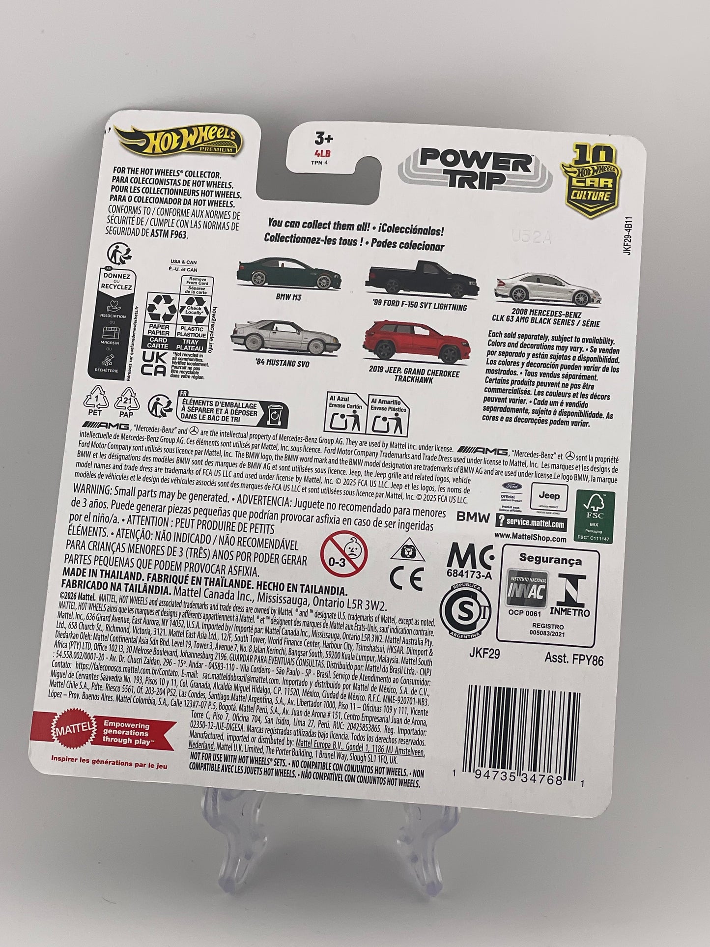 Hot Wheels Premium Car Culture Power Trip 3/5 2008 Mercedes-Benz CLK 63 AMG Black Series