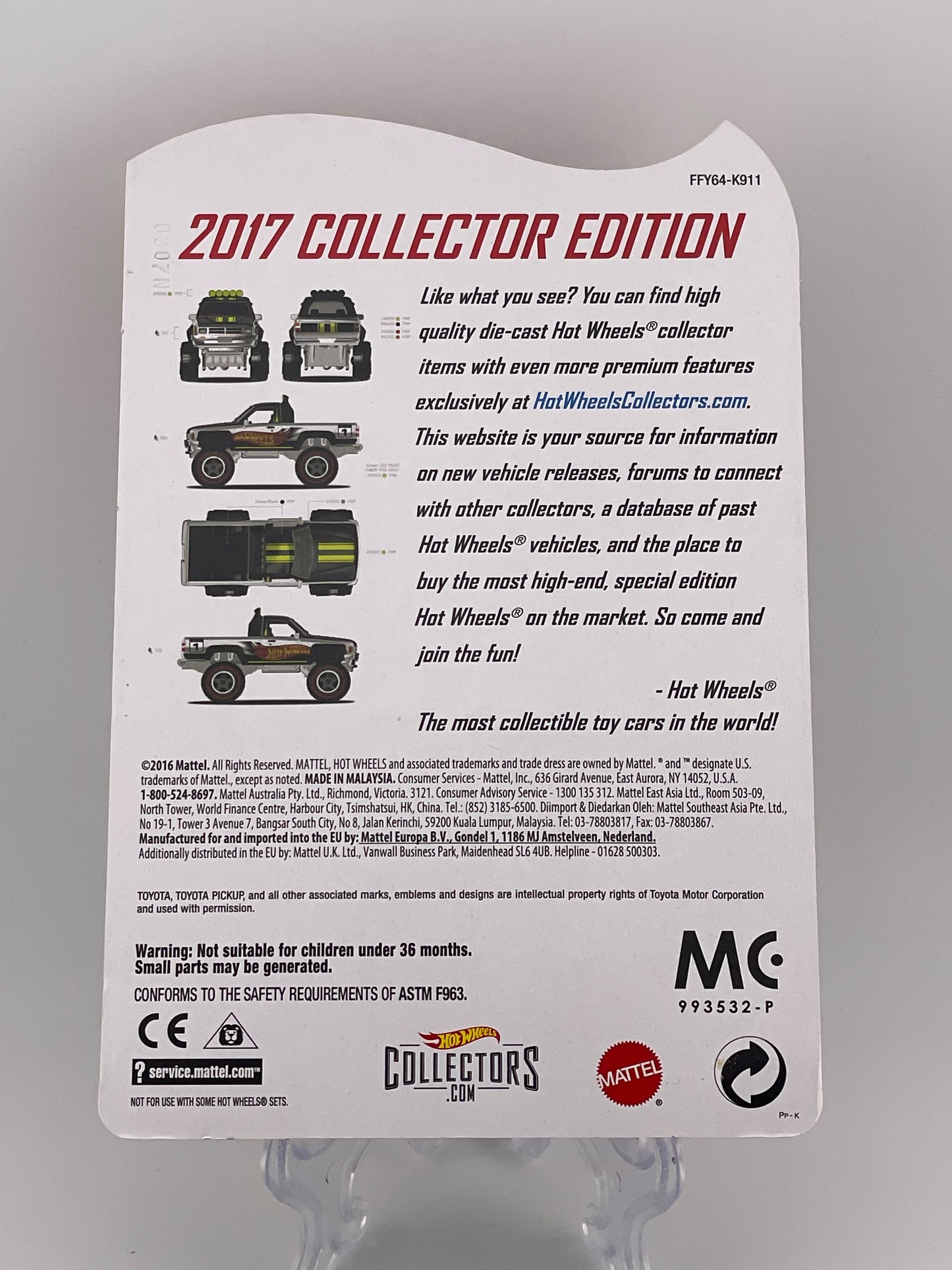 Hot Wheels 2017 Collector Edition ZAMAC Edition 1987 Toyota Pickup *Check Description*