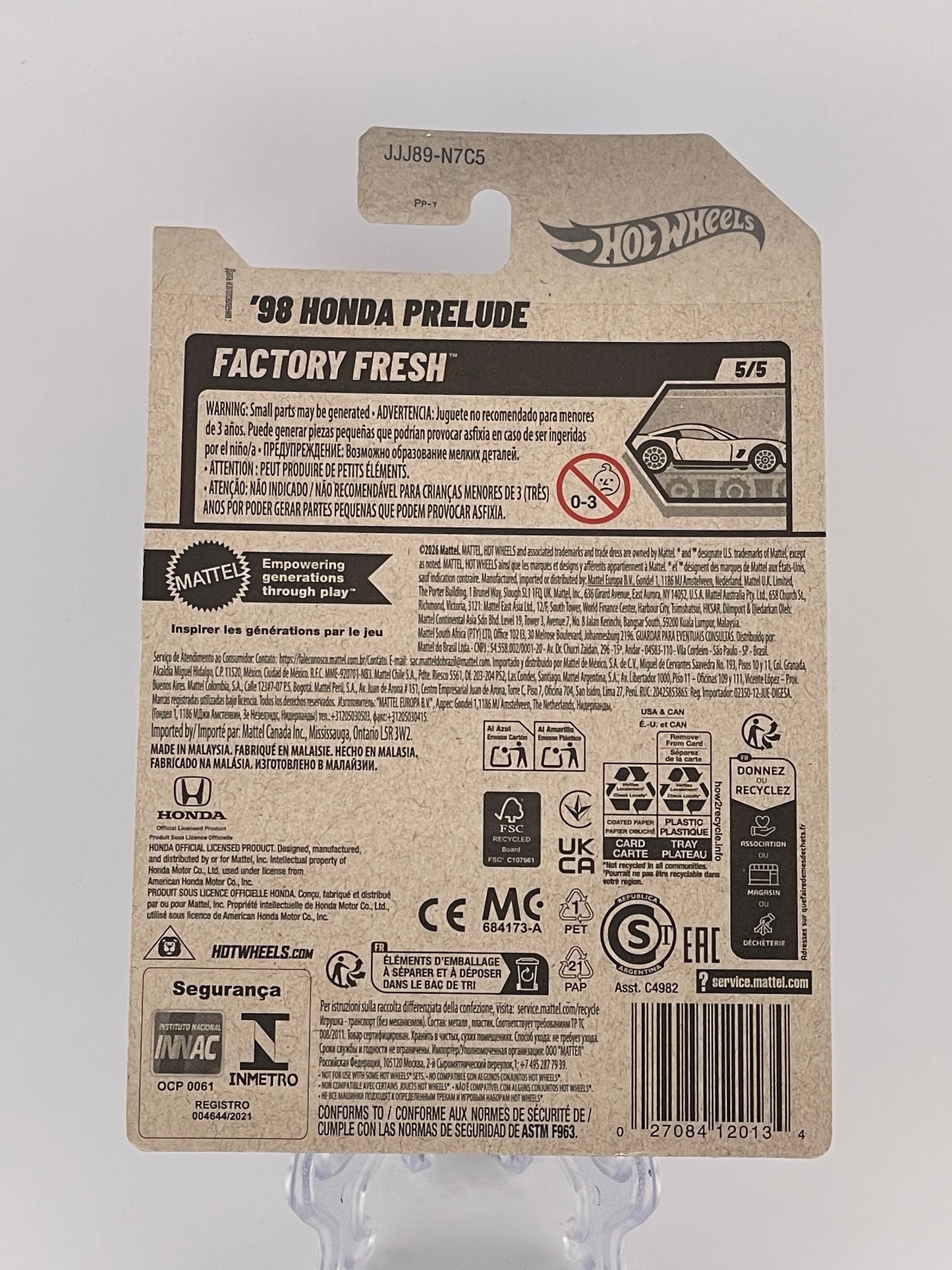 Hot Wheels Mainline '98 Honda Prelude Factory Fresh 5/5