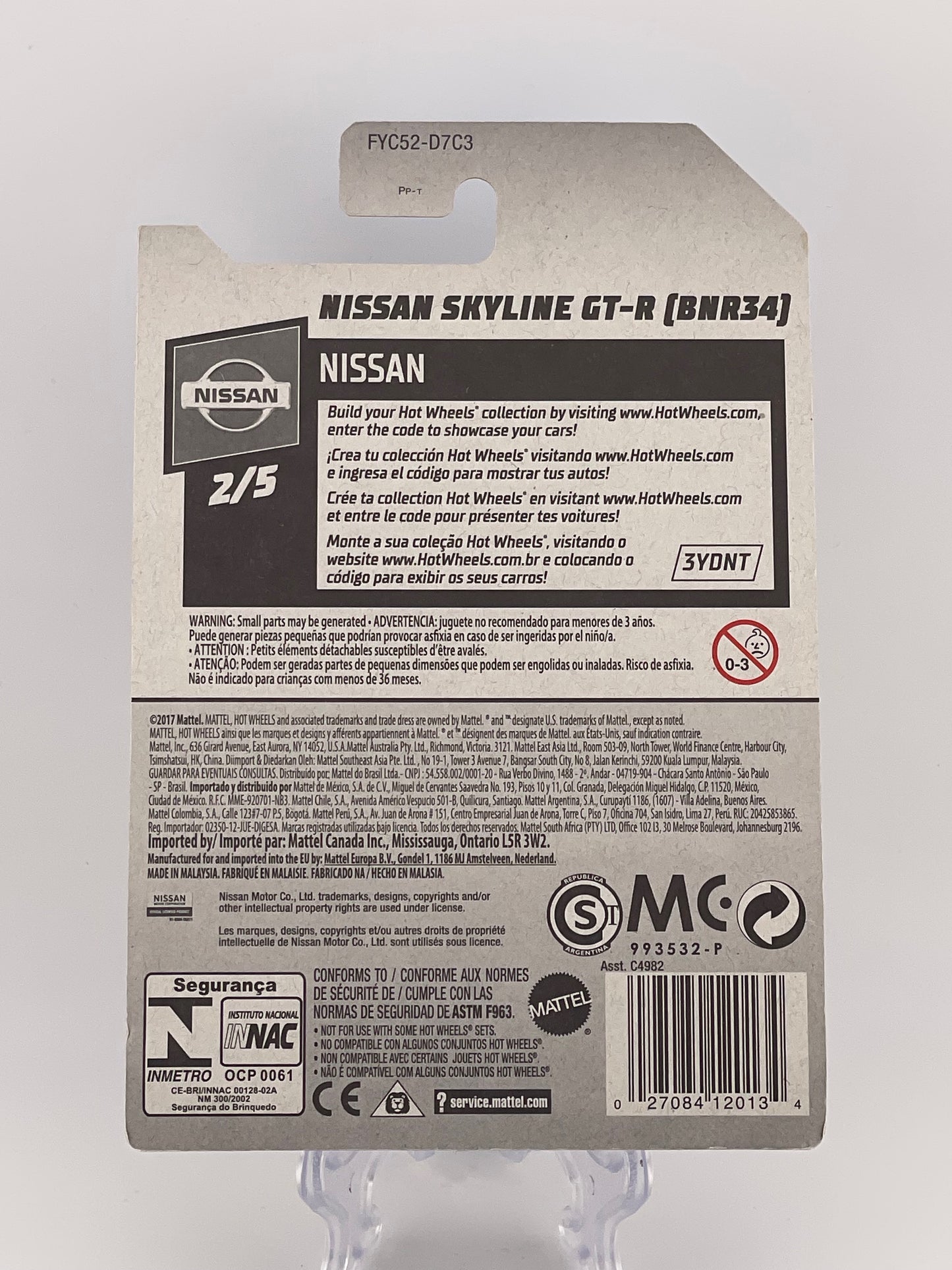 Hot Wheels Mainline Nissan Skyline GT-R (BNR34) Nissan 2/5 *Check Description*
