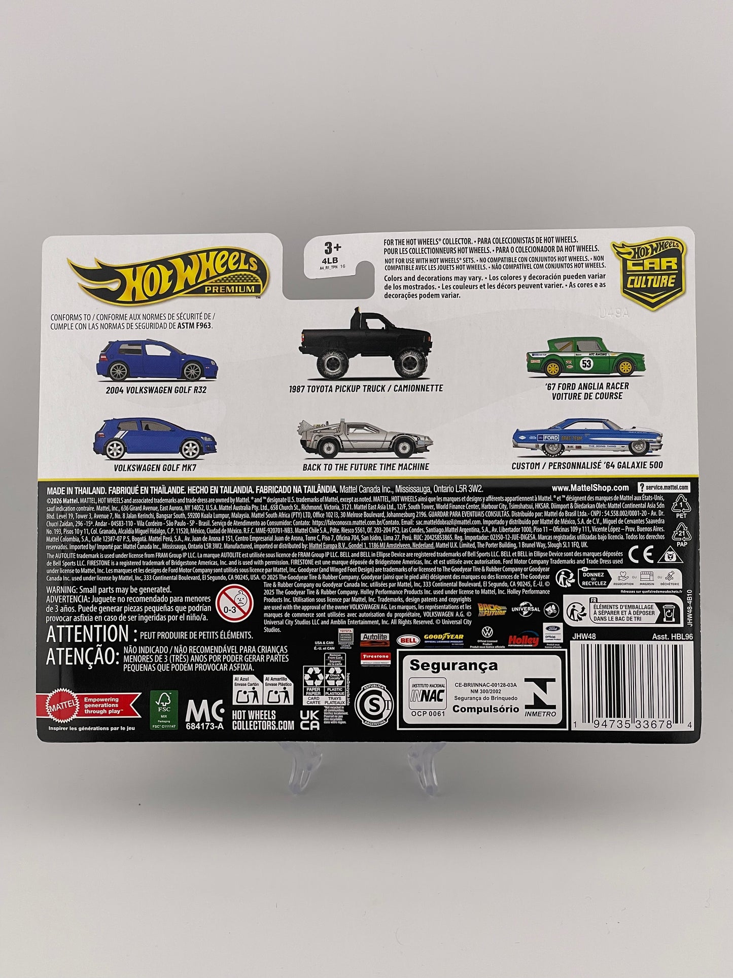 Hot Wheels Premium Car Culture Twin Pack Back To The Future Time Machine + 1987 Toyota Pickup Truck