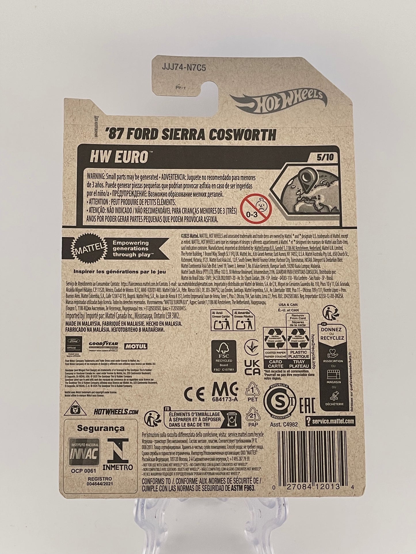 Hot Wheels Mainline '87 Ford Sierra Cosworth HW Euro 5/10