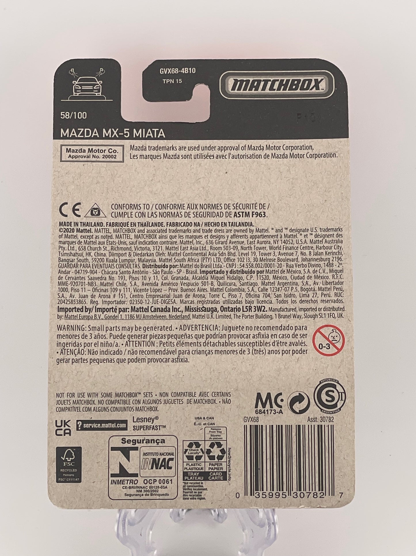 Matchbox Mazda MX-5 Miata 58/100 *Soft Corner*