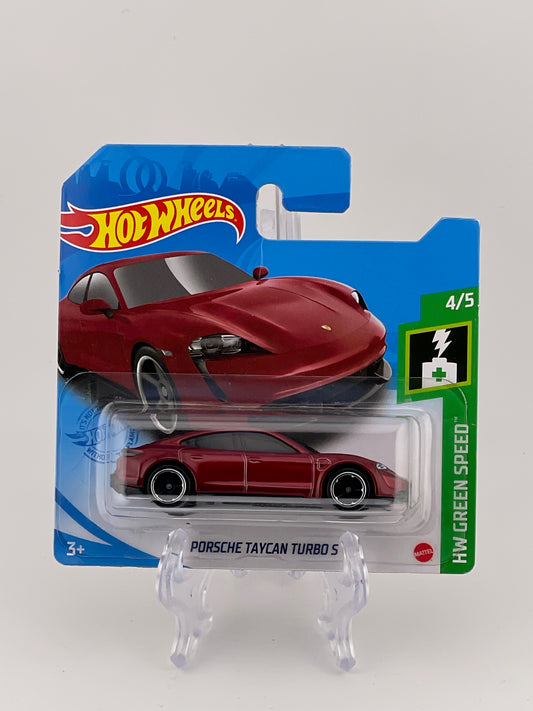 Hot Wheels Mainline Porsche Taycan Turbo S HW Green Speed 4/5 *Short Card* *Check Description*