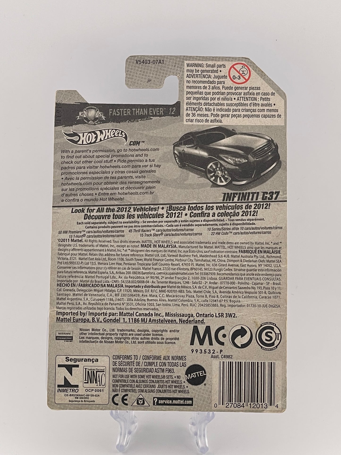 Hot Wheels Mainline Infiniti G37 Faster Than Ever 4/10 *Check Description*