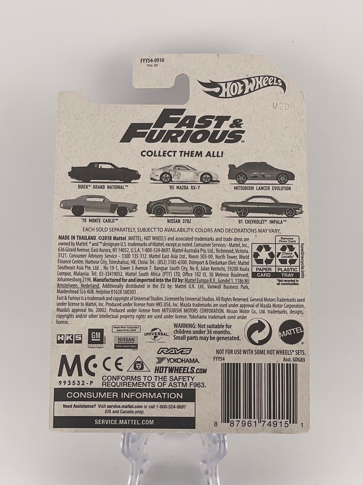 Hot Wheels Themed Assortment Fast & Furious 2/6 '95 Mazda RX-7