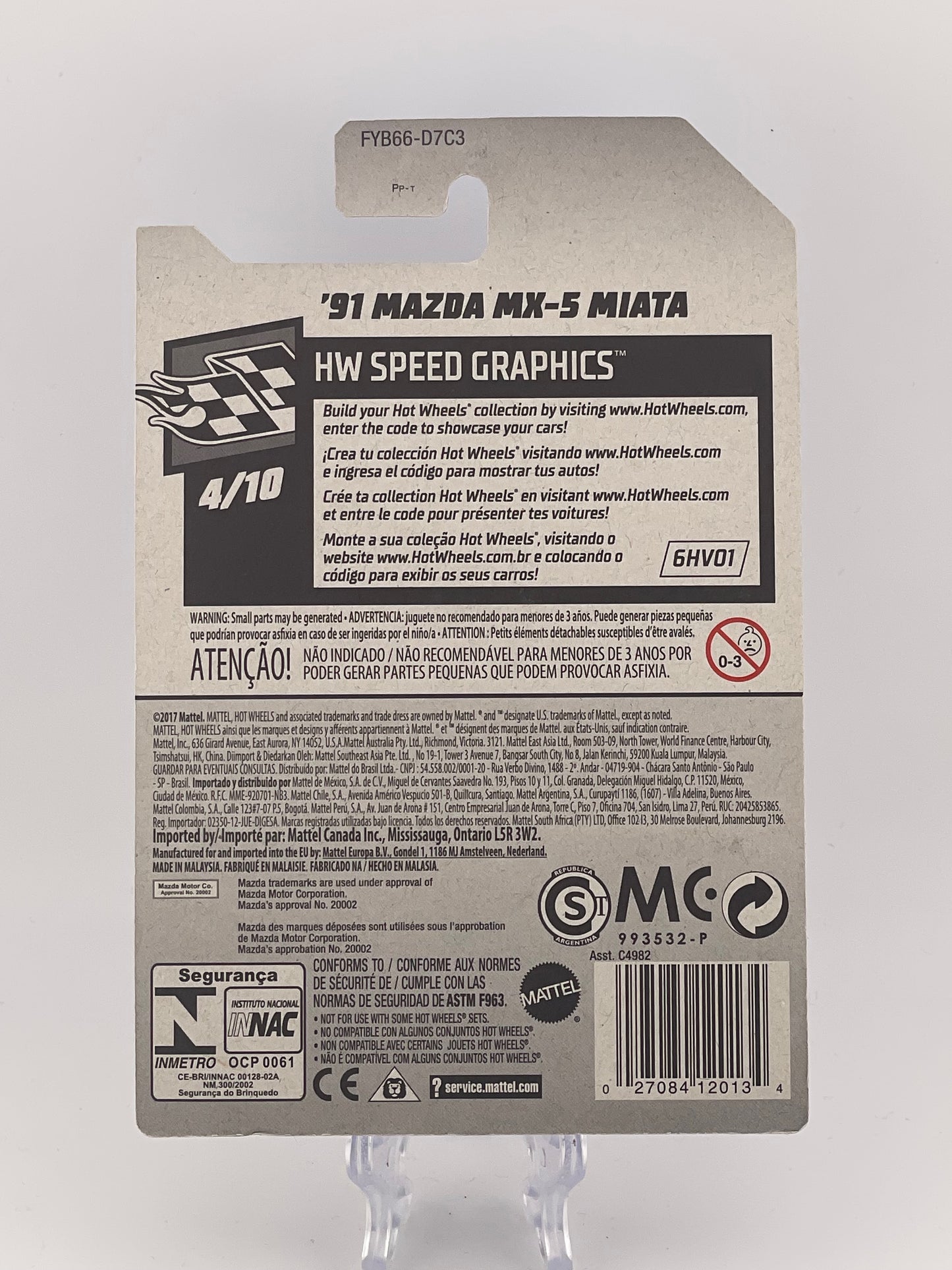 Hot Wheels Mainline '91 Mazda MX-5 Miata HW Speed Graphics 4/10