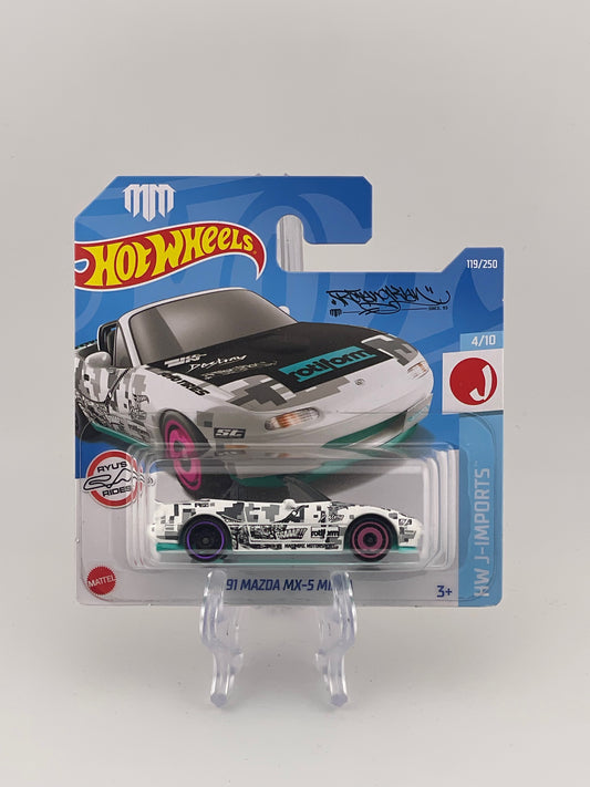 Hot Wheels Mainline '91 Mazda MX-5 Miata HW J-Imports 4/10 *Short Card*