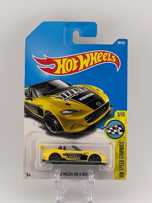 Hot Wheels Mainline '15 Mazda MX-5 Miata HW Speed Graphics 9/10 *Check Description*
