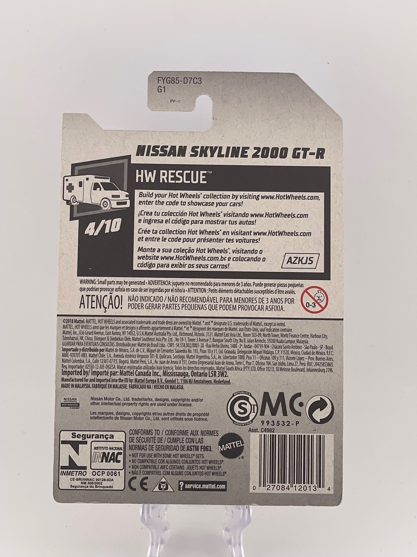 Hot Wheels Mainline Nissan Skyline 2000 GT-R HW Rescue 4/10