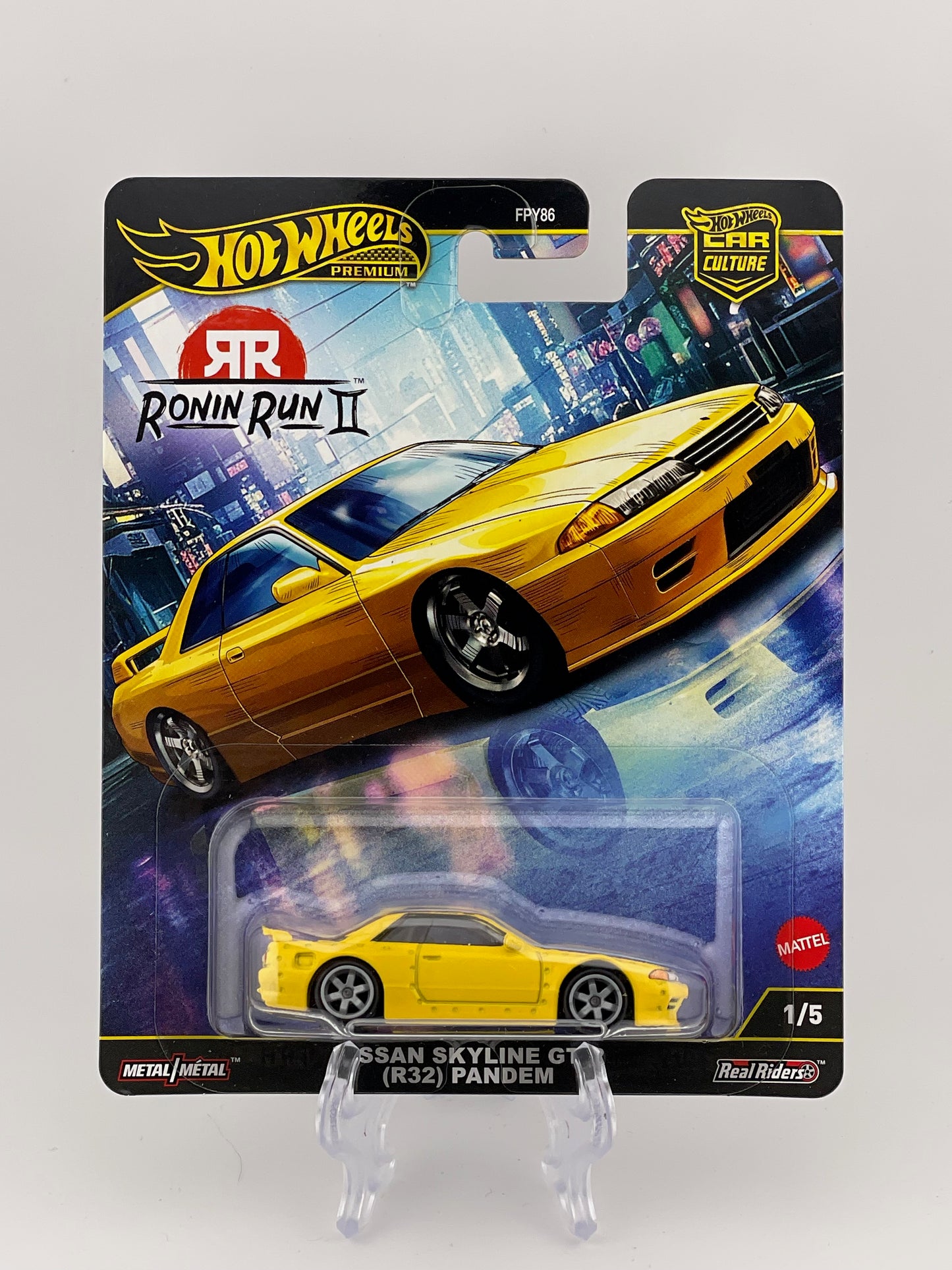 Hot Wheels Premium Car Culture Ronin Run II 1/5 Nissan Skyline GT-R (R32) Pandem *International Sticker*