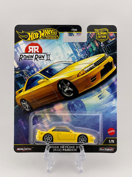 Hot Wheels Premium Car Culture Ronin Run II 1/5 Nissan Skyline GT-R (R32) Pandem *International Sticker*