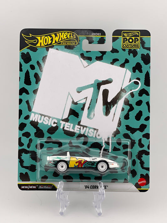 Hot Wheels Premium Pop Culture Music Television (MTV) '84 Corvette *International Sticker*