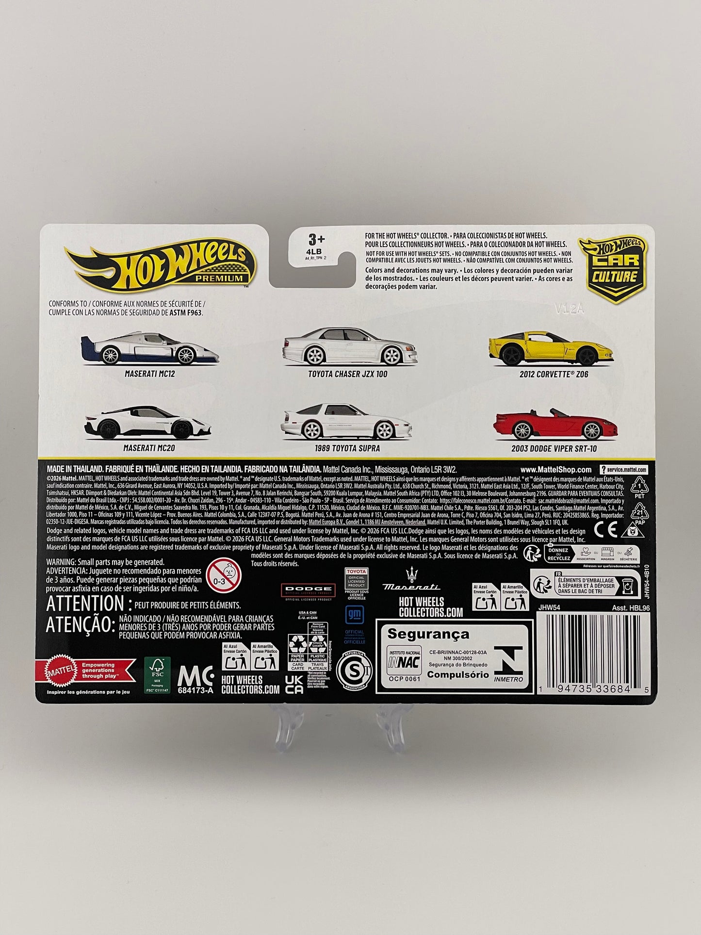 Hot Wheels Premium Car Culture Twin Pack 2012 Corvette Z06 + 2003 Dodge Viper SRT-10