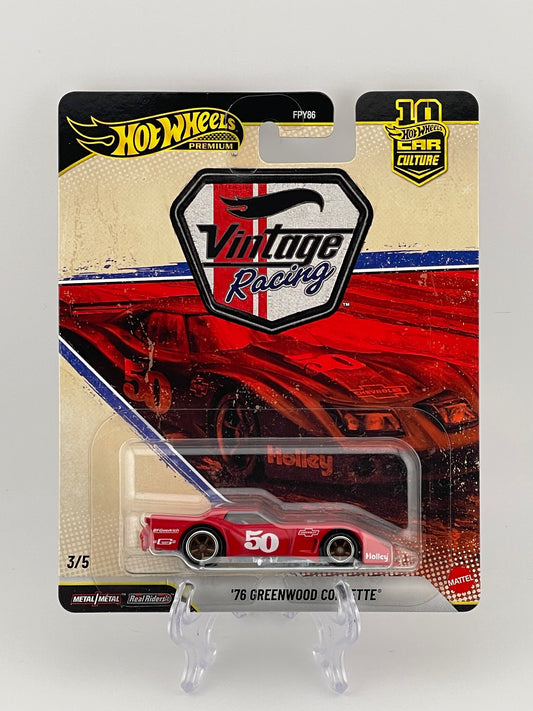 Hot Wheels Premium Car Culture Vintage Racing 3/5 '76 Greenwood Corvette