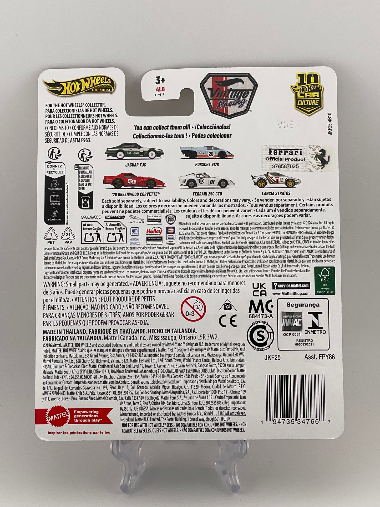 Hot Wheels Premium Car Culture Vintage Racing 4/5 Ferrari 250 GTO