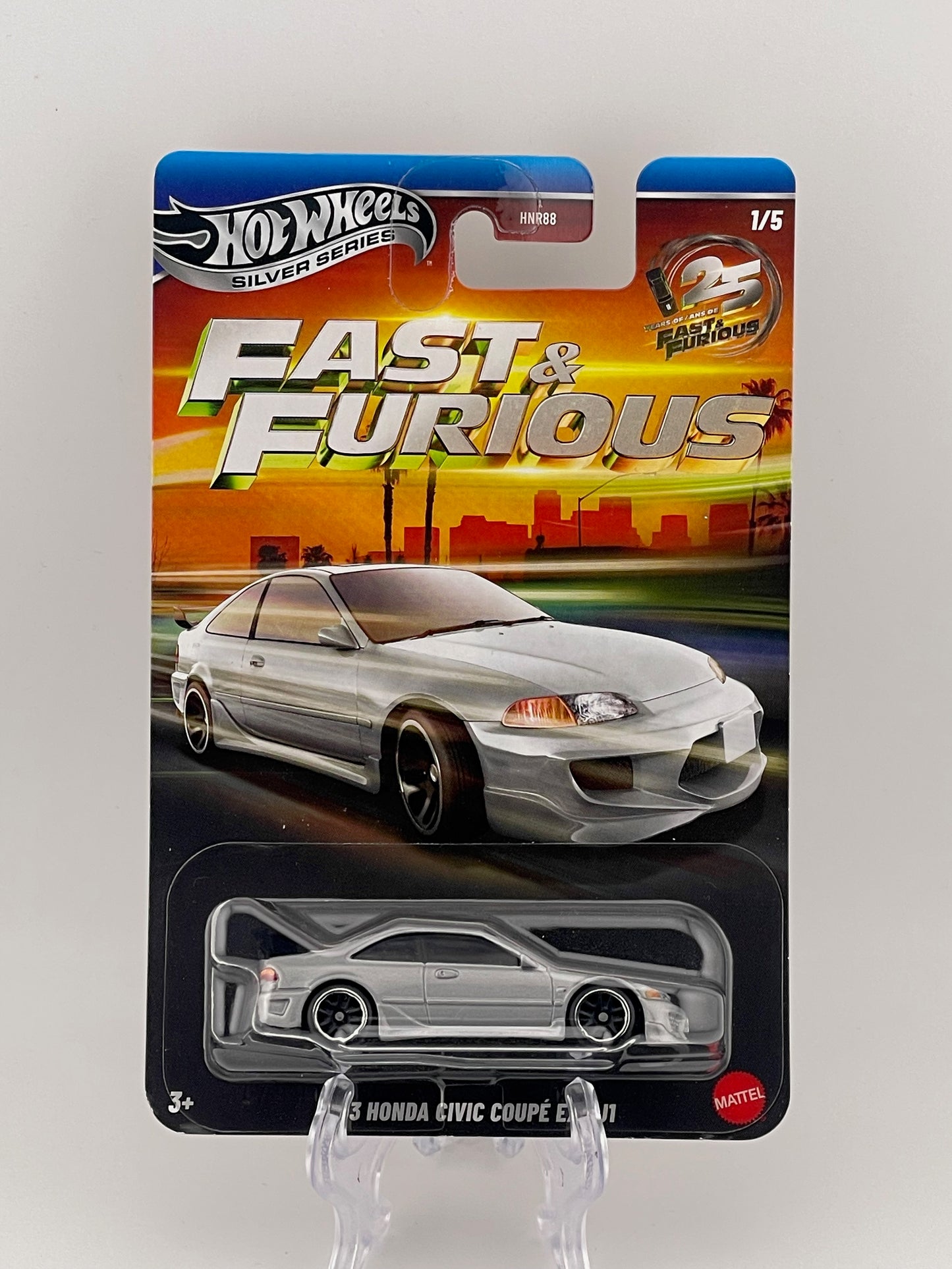 Hot Wheels Silver Series Fast & Furious 25th Anniversary 1/5 1993 Honda Civic Coupe EX EJ1